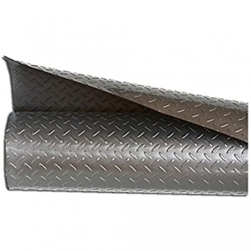 Resilia - Silberfarbener Kunststoffbodenläufer – geprägtes Rautenmuster (68 cm breit x 180 cm lang).