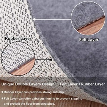 Rutschfeste Teppich-Pad-Greifer – rund 20 3 x 20 3 cm dick Filz + Gummi) doppelschichtig bietet Schutz und Dämpfung für Hartholz- oder Fliesenböden.