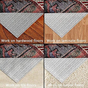 Rutschfeste Teppich-Pads für Hartholzböden Teppich-Greifer für Teppichböden Vinyl-Fliesen mit Teppichen rutschfest (offene Wellen) 2\'x3\' weiß