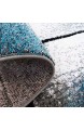 Teppich Modern Moda Flachflor Kurzflor Konturenschnitt Handcarving Meliert Blau für Wohnzimmer; Größe: 160x230 cm