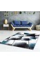Teppich Modern Moda Flachflor Kurzflor Konturenschnitt Handcarving Meliert Blau für Wohnzimmer; Größe: 160x230 cm