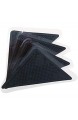 WohnDirect Teppich Anti Rutsch Unterlage Set - 4 Ecken - Plus 4 zusätzlichen Fixierungen - ideale Teppichunterlage Antirutsch für alle 4 Ecken - Größe ca. 11x11x15 cm – Schwarz