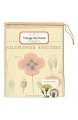 Cavallini - 100% Natürlich Baumwolle Vintage Geschirrtuch - 80 X 47cms - Wildblumen