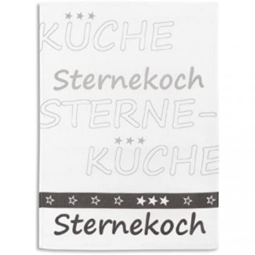 KRACHT Geschirrtuch Frottier Sternekoch grau Format 50/50 100% Baumwolle