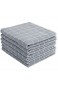 PiccoCasa 6er-Set Küchen Geschirrtücher 100% Baumwolle saugfähiges und fusselfreies Küchentücher für Haushaltsreinigung Geschirrtuch Grau 34 x 34cm