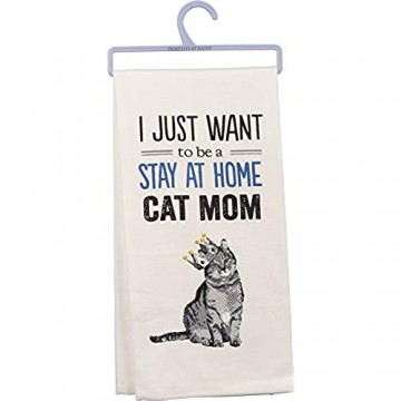 Primitives by Kathy Screen-Printed Geschirrtuch Baumwolle Just Want to Be a Cat Mom 18 x 26-Inches
