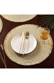 AHHFSMEI Runde Tischsets aus Naturpapierfaser geflochten 38 1 cm Fransen Platzsets Set mit 6 Tischsets (cremefarben)