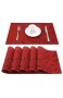 CHAOCHI Platzset Abwischbar Tischset Abwaschbar 6er Set PVC Abgrifffeste Hitzebeständig rutschfest Platzdeckchen für Küche Zuhause Restaurant Speisetisch 45cmx30cm(Rot)