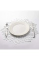 E EBETA 6er Set Ausgehöhlte Rund Platzset Waschbar Tischset Dekorativer Rutschfester Kunststoff Platzdeckchen für Küche Tisch (Silber)