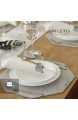 FILZTIS Tischsets Abwaschbar Grau aus Filz in Achteckform | 18-Teiliges Tisch-Set | 6 Platzsets für Teller | 6 Untersetzer für Gläser | 6 Serviettenringe | Hochwertiger Filz-Stoff