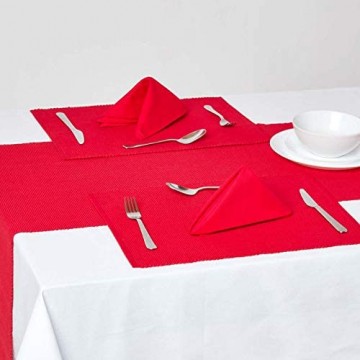 Homescapes Tischset rot 2er Set Platzdeckchen 30 x 45 cm Platzset aus 100% Baumwolle gerippt eckig waschbar