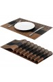 MEEO 6er Platzsets+Tischläufer Tischset Untersetzer Abwaschbar rutschfest PVC Abgrifffeste Hitzebeständig Platzdeckchen Schmutzabweisend und Waschbare