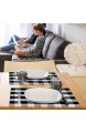 Ruisita Tischsets Buffalo Plaid Platzsets Doppelschicht karierte Baumwolle Tischsets Schwarz und Weiß Tischsets Dekorative Küche 33 x 48 cm