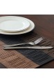 Topfinel Platzsets Abwischbar 8er Tischsets Abwaschbar Abgrifffeste Hitzebeständig Platzmatten mit Bambus-Optik für Küche mit Kontrastfarbe Braun und Schwarz 30x45