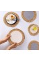 XIUWOUG Natur Tischsets aus Wasserhyazinthe+Baumwolle Round Handgefertigte gewebte Platzset und Ideal für Wanddekoration & Stuhlkissen (Grau 36cm)