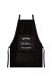 CADEAUX.COM Personalisierte Schwarze Kochschürze - Klassisch - Schürze mit Name und Wunschbegriff mit 1 zentralen Tasche und 2 niedrigen Taschen