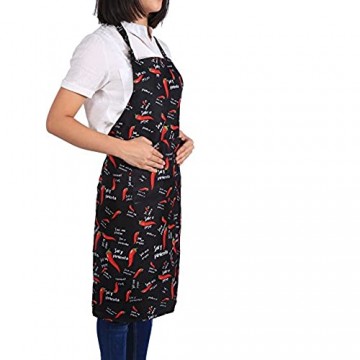 FILFEEL Küchenschürzen justierbares wasserdichtes Café-Handels Restaurant Chef-Schürzen Bequemes Kleid der Männer Frauen mit Taschen-Chili-Muster