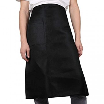 Tinksky Taille Schürze Unisex Frauen Männer Küche kochen kurze Schürze Kellner Schürze mit Doppel Taschen (schwarz)