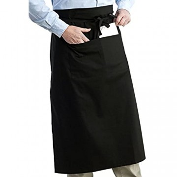 Tinksky Taille Schürze Unisex Frauen Männer Küche kochen kurze Schürze Kellner Schürze mit Doppel Taschen (schwarz)