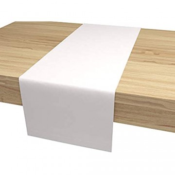 Aloha Tischläufer Tischband für Esstisch für Hochzeit hochwertiger Tischdekoration Farbe und Größe wählbar (Weiß/rechteckig / 40cm x 120cm)