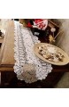KEPSWET Tischläufer aus 100 % Baumwolle handgefertigt Häkelspitze oval 30 5 x 121 9 cm Schwarz