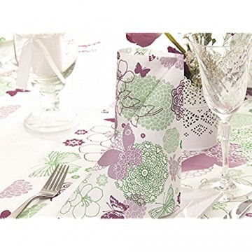 Sovie HORECA Tischläufer | Linclass® Airlaid 40cm x 24m | Tischdecken-Rolle stoffähnlich | Einmal-Tischdecke für Hochzeit & Partys | 1 Rolle | Luisa (Pink-Grün)