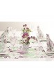 Sovie HORECA Tischläufer | Linclass® Airlaid 40cm x 24m | Tischdecken-Rolle stoffähnlich | Einmal-Tischdecke für Hochzeit & Partys | 1 Rolle | Luisa (Pink-Grün)