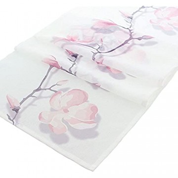 TFH Tischläufer Magnolie transparent rosa weiß Tischdecke Blumen Blüten Frühling Sommer ausgefallen modern Tischwäsche