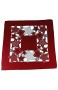 Westernlifestyle Tischläufer Tischdecke Mitteldecke Tischband Weihnachtsdecke gestickt Sterne Rot Silber grau (20 x 20 cm)
