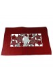 Westernlifestyle Tischläufer Tischdecke Mitteldecke Tischband Weihnachtsdecke gestickt Sterne Rot Silber grau (20 x 20 cm)