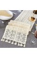 XQK Vintage Häkeln Tischläufer Elegante Hohle Quasten Baumwolle Makramee Tischdekoration für Hochzeitsfest Party Party - 24 * 180cm