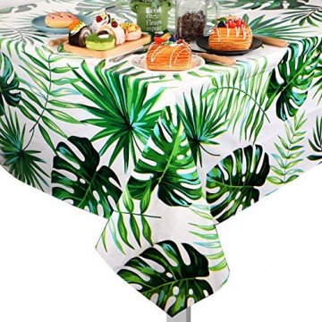 2 Stücke Hawaii Palme Blätter Tischdecke Einweg Kunststoff Tropische Rechteckige Tischdecken zum Geburtstag Luau Dekorationen Küche Esszimmer Baby Dusche Dekoration 51 2 x 86 6 Zoll