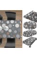 ANRO Tischdecke Wachstuch abwaschbar Wachstuchtischdecke Wachstischdecke Geometrie Kreise Anthrazit Rund 120cm
