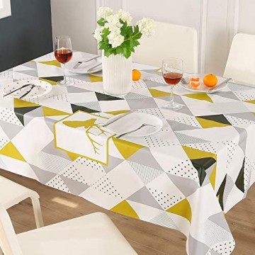 ENCOFT Tischdecke PVC Bunt Wassdicht Anti-Öl Rechteckig Wachstuchtischdecke für das Hotel Restaurant Küche (137x180cm)