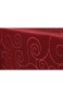 First-Tex Ornament Damast Tischdecke eckig 90x90 cm rot Pflegeleicht Hochwertig Bügelarm Schnelltrocknend Farbecht