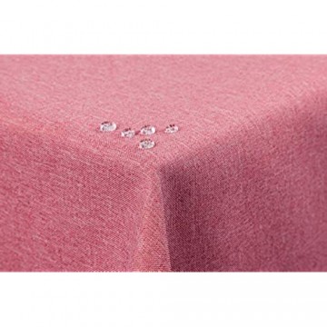 First-Tex Tischdecke Leinenoptik Lotuseffekt abwaschbar mit gerader Saumkante 135x180 oval in rosa