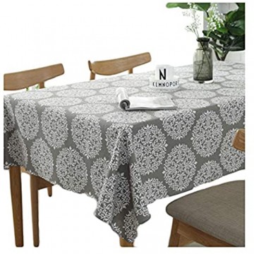meioro Grey Retro Tischdecke Rechteckige Tischdecken Baumwolle Leinen Tischtuch Geeignet für Home Küche Dekoration Tischtuch Tischwäsche Verschiedene Größen(130 x 180 cm)