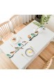 Qualsen Tischdecke PVC Tischdecken Wasserabweisend Tischwäsche Garten Zimmer Tischdekoration mehrfarbiger Vogel 137 x 240cm