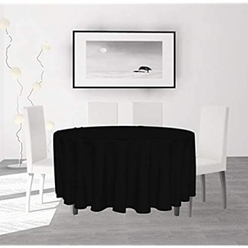 Soleil d\'ocre Tischdecke mit Fleckschutz rund 180 cm ALIX schwarz