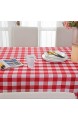Tischdecke kariert Rot und Weiß – Frühlings-Garten Zuhause rustikal kariert quadratisch Tischdekoration für quadratische und runde Tische 132 x 132 cm