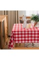 Tischdecke kariert Rot und Weiß – Frühlings-Garten Zuhause rustikal kariert quadratisch Tischdekoration für quadratische und runde Tische 132 x 132 cm