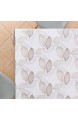 Wachstuchtischdecke Helle Grau in Silber Braune Blätter Rechteckige 200 x 140 cm Abwischbare PVC Tischdecke Wasserabweisend Geprägtem Botanisches Blatt Muster Wachstuch Pflegeleicht Strapazierfähig