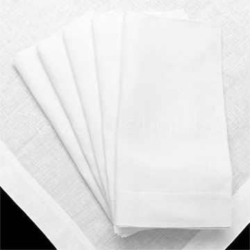 CleverDelights Servietten aus weißem Leinen 50 8 x 50 8 cm 100 % reines Leinen 6 Stück