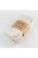 INFEI Servietten weich weiß gestreift Leinen Baumwolle 12 Stück 43 2 x 43 2 cm für Veranstaltungen und Zuhause Beige