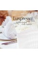 Luxpresso Damast Stoffservietten/Mundservietten mit Atlaskante weiß 50 x 50 cm 20 Stück