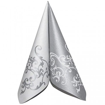 Servietten Pomp Silber-Weiß Tischdeko Hochzeitsdeko Servietten falten 50Stk 40x40cm
