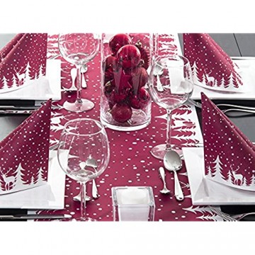 Sovie HORECA Serviette Marvin in Bordeaux | Linclass® Airlaid | Weihnachtsserviette festlich stilvoll | 40x40cm | 50 Stück