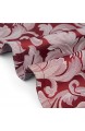 VCVCOO Stoffservietten 43 2 x 43 2 cm Jacquard-Blumenmuster Polyester waschbar elegante Tischservietten mit gesäumten Kanten ideal für Hochzeiten Partys Feiertage Abendessen (weinrot 4)