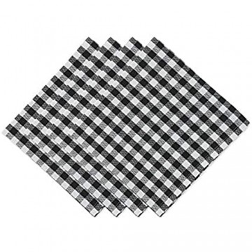 DII Kissenbezug Gingham/Karomuster für Küche und Zuhause Servietten-Set 20x20 schwarz/weiß