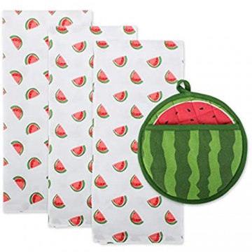 DII Watermelon Collection Küchen- Topflappen- und Geschirrtuch-Set Sweet Summer 4-teilig